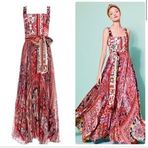 ALICE + OLIVIA Deona Pleated Maxi Dress